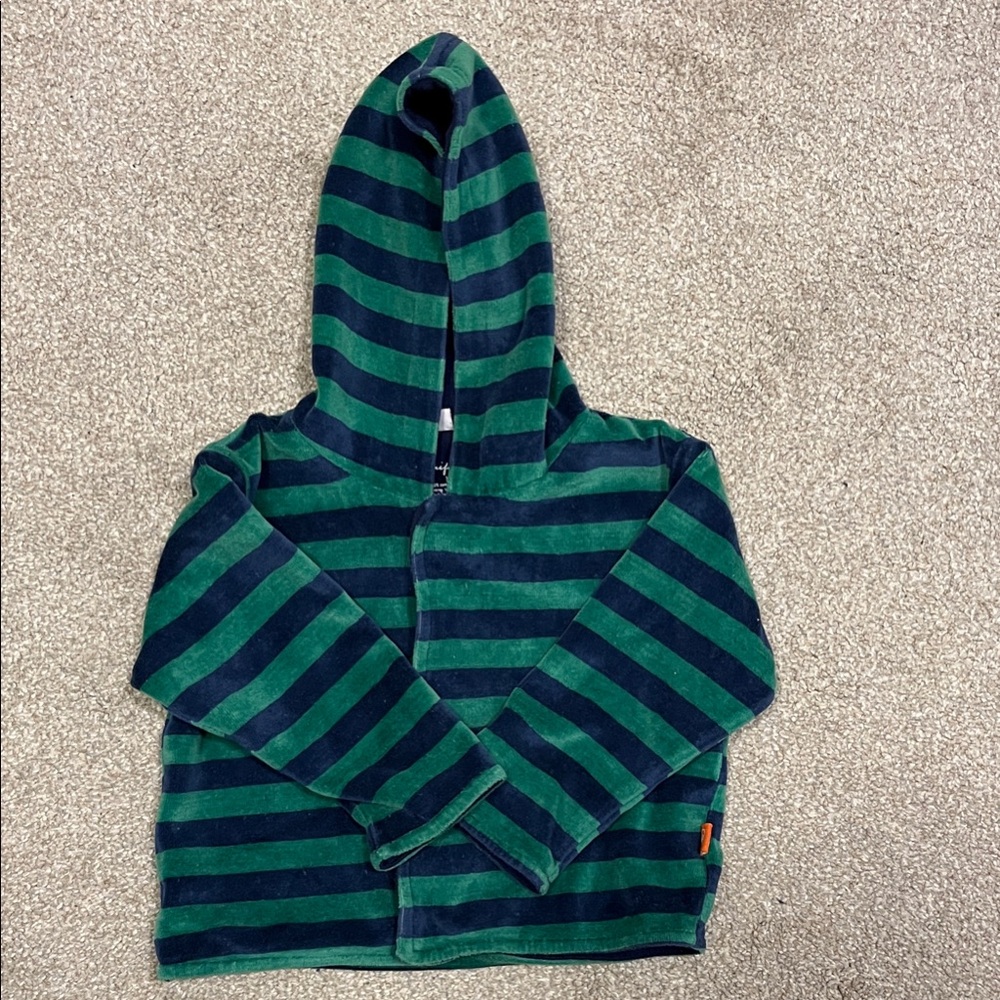 Magnificent Baby (Magentic Me) Striped Hoodie in Navy and Emerald